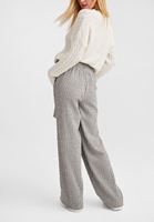 Bayan Gri Kemerli Bol Paça Pantolon