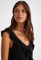 Bayan Siyah Yaka Detaylı Mini Elbise