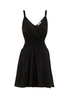 Bayan Siyah Beli Lastikli Mini Elbise