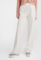 Bayan Krem Bağcıklı Yüksek Bel Pantolon