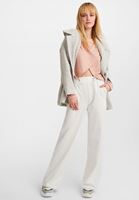 Bayan Krem Bağcıklı Yüksek Bel Pantolon