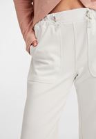 Bayan Krem Bağcıklı Yüksek Bel Pantolon