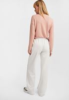 Bayan Krem Bağcıklı Yüksek Bel Pantolon