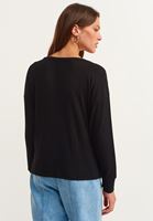 Bayan Siyah Bot Yaka Uzun Kollu Basic