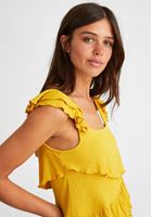 Bayan Sarı Fırfırlı Bluz