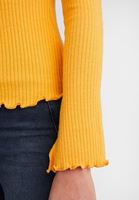 Bayan Sarı Kolları Yırtmaç Detaylı Bot Yaka Triko