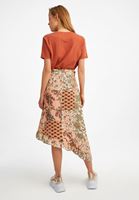 Bayan Çok Renkli Fırfır Detaylı Desenli Etek