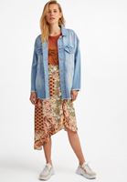 Bayan Çok Renkli Fırfır Detaylı Desenli Etek