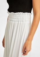 Bayan Beyaz Beli Lastikli Etek
