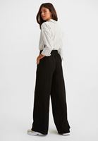 Bayan Siyah Yüksek Bel Bol Paça Pantolon
