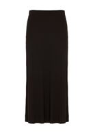 Bayan Siyah Yüksel Bel Midi Etek