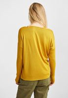 Bayan Sarı V Yaka Cut Out Detaylı Kazak