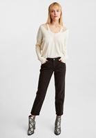 Bayan Krem V Yaka Cut Out Detaylı Kazak