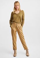 Bayan Yeşil V Yaka Cut Out Detaylı Kazak