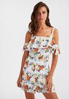 Bayan Çok Renkli Çiçek Desenli Tulum