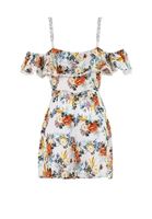 Bayan Çok Renkli Çiçek Desenli Tulum