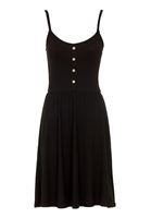 Bayan Siyah İnce Askılı V Yaka Elbise