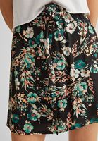 Women Black Belted Mini Skirt