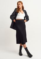 Bayan Siyah Midi Boy Etek