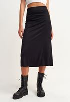 Bayan Siyah Midi Boy Etek