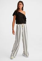 Bayan Siyah Tek Omuzlu Viskon Bluz