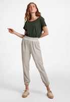 Bayan Krem Beli Lastikli Jogger Pantolon