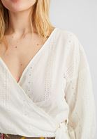 Bayan Krem Kruvaze Yaka Bluz