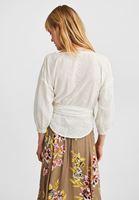 Bayan Krem Kruvaze Yaka Bluz