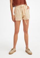 Bayan Krem Bağlama Detaylı Beli Lastikli Şort ( TENCEL™ )