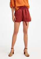 Bayan Kahverengi Bağlama Detaylı Beli Lastikli Şort ( TENCEL™ )