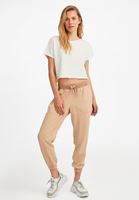 Bayan Krem Beli Lastik Detaylı Jogger Pantolon ( TENCEL™ )