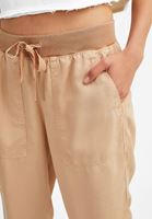 Bayan Krem Beli Lastik Detaylı Jogger Pantolon ( TENCEL™ )