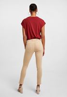 Bayan Krem Orta Bel Dar Paça Pantolon