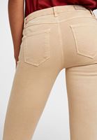 Bayan Krem Orta Bel Dar Paça Pantolon