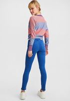 Bayan Mavi Orta Bel Dar Paça Pantolon