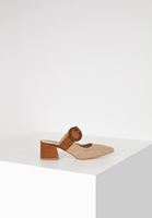 Bayan Kahverengi Topuklu Hasır Terlik