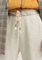 Bayan Gri Beli Lastikli Carrot-Fit Sweat Pantolon 