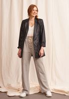 Bayan Gri Wide-Leg Yüksek Bel Sweat Pantolon