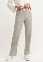 Bayan Gri Wide-Leg Yüksek Bel Sweat Pantolon
