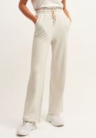 Bayan Gri Beli Büzgülü Bol Pantolon