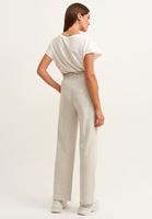 Bayan Gri Beli Büzgülü Bol Pantolon