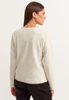 Bayan Gri Boat-Neck Crop Sweatshirt 