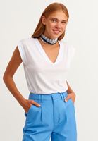 Bayan Beyaz V Yaka Tank Top