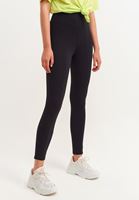 Bayan Siyah Pamuklu Casual Tayt