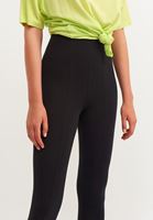 Bayan Siyah Pamuklu Casual Tayt