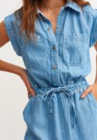 Bayan Mavi Çevre Dostu Jogger Denim Tulum ( TENCEL™ )