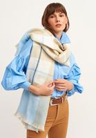 Bayan Çok Renkli Çizgili Kalın Şal