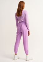 Bayan Mor Beli Lastikli Sweat Jogger Pantolon