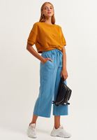 Bayan Mavi Casual Culotte Pantolon