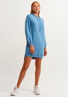 Bayan Mavi Yumuşak Dokulu Sweat Elbise